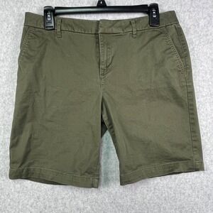 Tommy Hilfiger Women's 6 Green Chino Shorts Flat Front‎ Preppy Cotton Casual